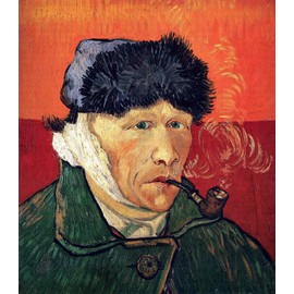 PROW Famous Oil Paintings Self-Portrait with Bandaged Ear and Pipe- Vincent William Van Gogh's Cardboard 1000 Piece Jigsaw Puzzle for Adult Home Wall Art Decoration Puzzles Box