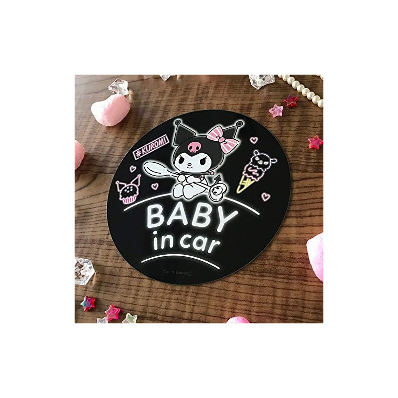 Kuromi Magnetic Sticker Standard Design [BABY IN CAR] BABY Round