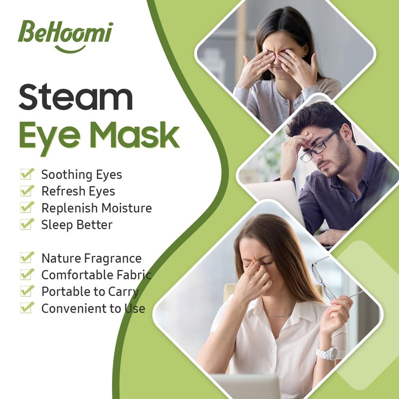 BeHoomi Steam Eye Mask, Heated Eye Mask Warm Compress For