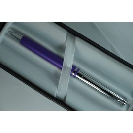 Cross Limited Collection Classic Avitar Matte Purple Barrel with Polished Chrome Appointments, and Matching Signature Mid Ring, Medium Point Luxury Gift Pen