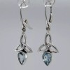 Amber America Facetted BLUE TOPAZ Celtic Earrings - 925 STERLING