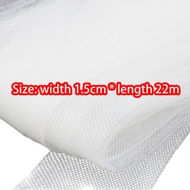 22M White Polyester Stiff Horsehair Braid Ribbon 1.5cm Wide Horsehair Mesh Braid Trim for Sewing,Wedding Dress