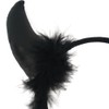 Black Devil Horns with Fur Headband