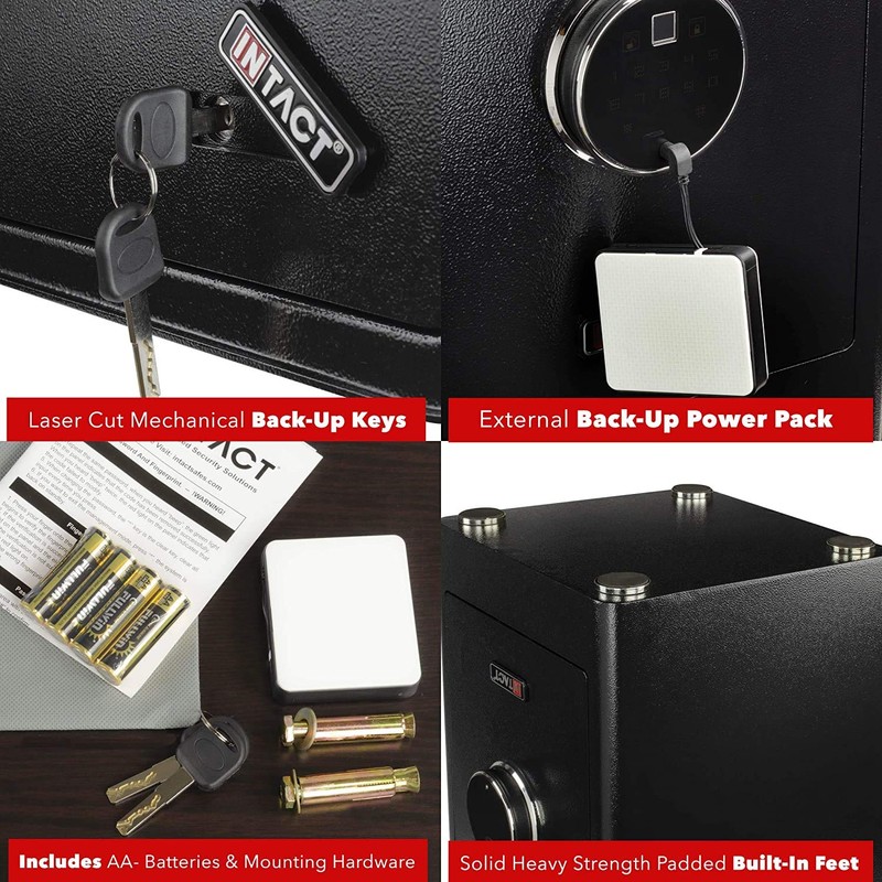 Intact Compact Quick Access Biometric Fingerprint Safe With Nex-Gen Full