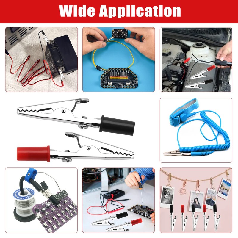 VooGenzek 60 PCS Metal Alligator Clips Electrical Test Clamps, Electrical