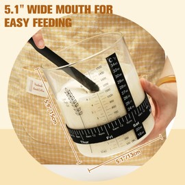 Rakovar 50oz Sourdough Starter Jar Kit, Wide Mouth Sourdough Starter Container for Perfect Sour Dough Bread, Extra-Large Capacity Sourdough Jar, Sourdough Kit(2 Pack)