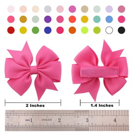 60Pcs Baby Hair Bows Clips: 2 inch Fully Lined Clips for Infant Toddler Girls (30 pairs)