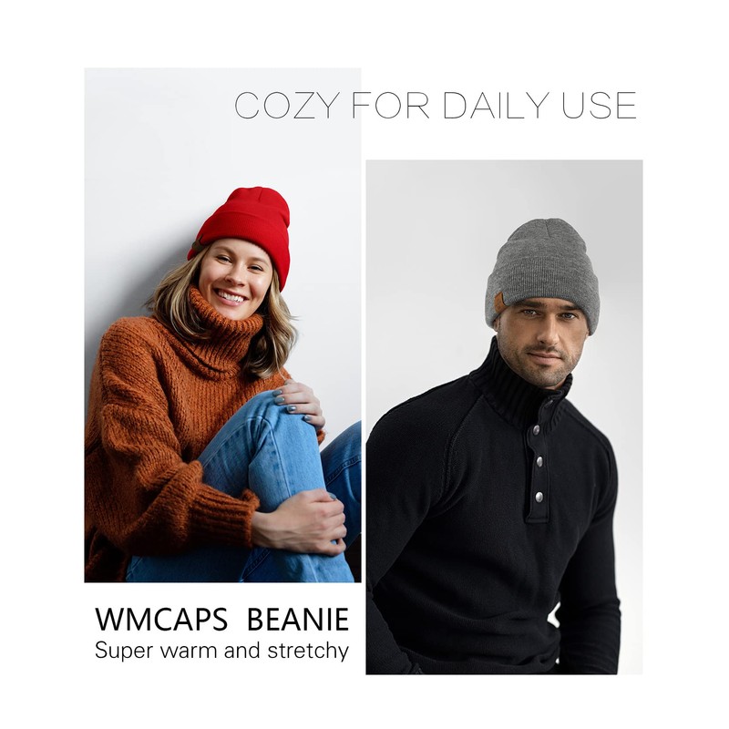 Winter Beanie Hats for Men and Women, Stretchy Daily Knit