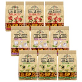 NINA FARINA Tarallini Variety Pack-Fresh Baked Italian Crackers Free from Added Sugars, Palm Oils & Yeast - Italian Style Nutritious Tarallini Crackers Great for Health 6.35oz/bag (9PACK)