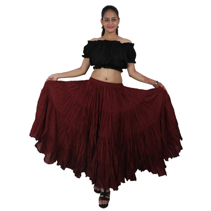 Wevez - Falda de algodón de color liso para mujer,