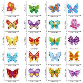 Boao 20 Pcs Colorful Butterfly Window Clings Reusable Anti-Collision Window Clings Spring Summer Butterfly Stickers for Home Glass Decoration