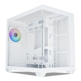 Vetroo AL900 ATX PC Case with 270° Full View Tempered Glass, Pre-Installed ARGB & PWM FDB Fan, Supports 360mm Radiator & 10 Fans, Type-C Ready, for 40 Series GPUs (White)