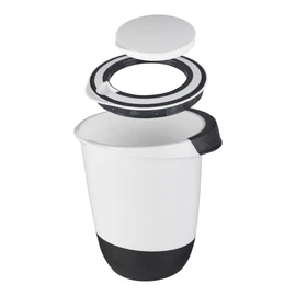 Mixing Bowl with Lid 1.5 Litres Mixing Opening Stop Base Splash Guard Bowl 1.5 L Food Storage Container White Black