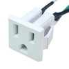 2PCS White 15A 125V AC Panel Mount Outlet, 3 Pins