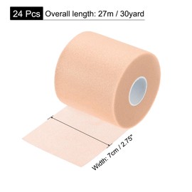 sourcing map Pre Wrap Athletic Tape 30 Yards x 2.8 Inch Foam Under Wrap Tape Sports Prewrap Headband for Hair Ankles Wrists Hands Knees, Ecru 12 Rolls