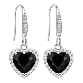 GZWHD Love Heart Cubic Zirconia Earrings for Women, Valentine's Day/Christmas/Mother's Day/Birthday/Birthstone Gift for Mother/Wife/Friend, Wedding/Prom/Party Earrings, Brass, Cubic Zirconia
