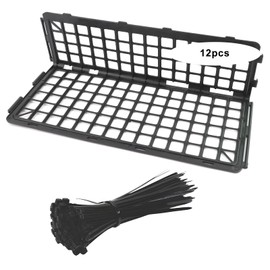 Under Couch Blocker 12 Pack, Under Bed Blocker for Pets, Black Plastic Under Bed Blocker with 100 Ties, Stops Pets from Sneaking Under Sofas and Beds