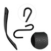 Alriedy Pack of 4 S Hooks Black with Leather Loop,