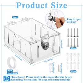 Briwooody Baby Safety Outlet Cover Box Key, Lock Baby Proof Light Electrical Outlet Covers Socket Covers Easy Operation Fits 5.91" H x 4.33" W x 2.76" D or Smaller