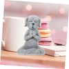 Mipcase Meditating Dog Statue Realistic Zen Style Dog Figurine for
