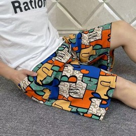 Men's Beachwear Board Shorts & Swim Trunks Beach Shorts TK37 2XL Size (Recommended 55-75kg) / Men's Swim Shorts - Retro Plaid 5ea