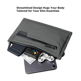 ALPAKA Zip Pouch Max V2 - Grey Axoflux 210D Water Resistant Fabric, Weatherproof YKK Zippers,Front Zip Pocket, Compact Men Sling Bag - Passport Holder & Travel Wallet Pouch for Family Men