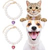 Cat Dog Pearl Necklace Collar 2pcs, Small Cat Collar Dog