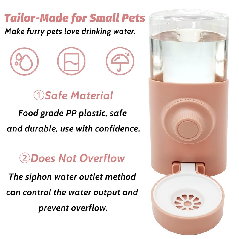 Fhiny Rabbit Water Bottle No Drip, 2 PCS Hanging Guinea