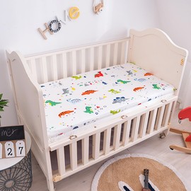 Cot Bed Sheets for Girl Boys | Fitted Crib Sheets 70x140cm | Easy Care Soft Cotton and Dureable, Unique Dinosaur Print Toddler Mattresses
