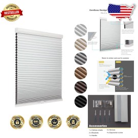 Eco-Friendly Honeycomb Blackout Shades - Cordless Window Solution 30.5" x 72"