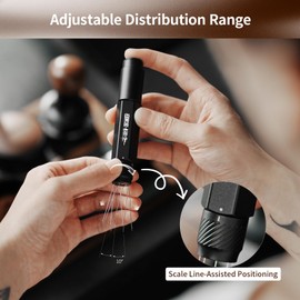 MHW-3BOMBER Retractable WDT Tool 2.0 Pro-Espresso Distribution Tool with Magnetic Storage, 8 Stainless Steel 0.4mm Needles Adjustable Coffee Stirrer for Baristas, Silver T6189S-OS