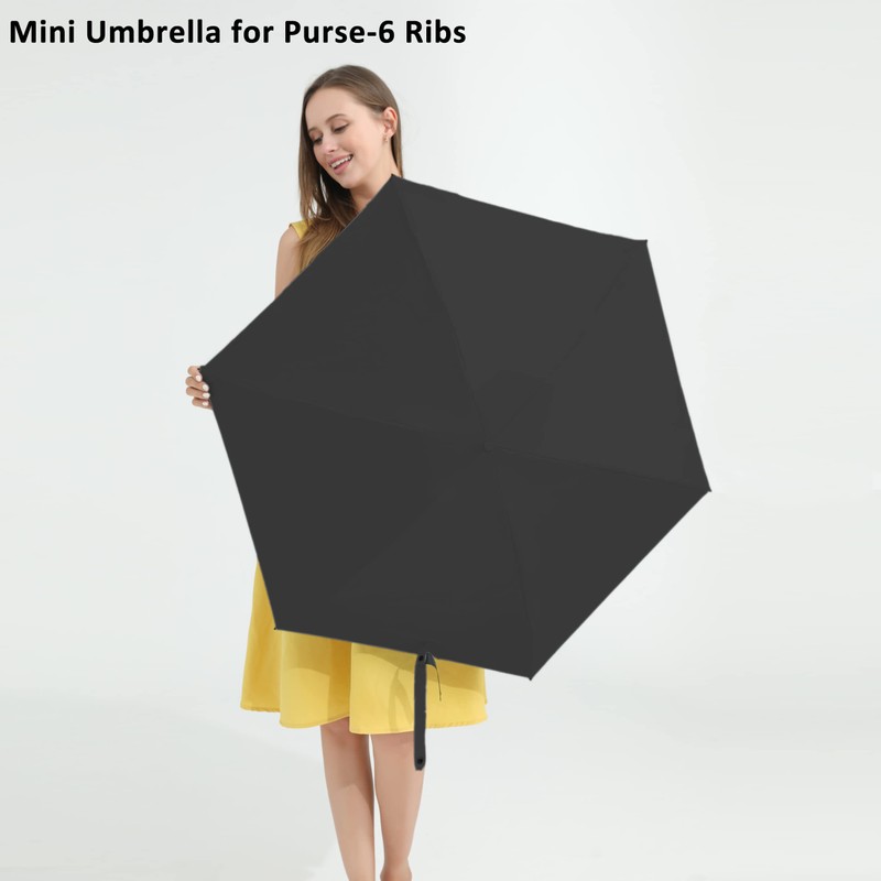 BAODINI Travel Mini Umbrella for Purse With Case-Small Compact UV