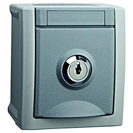 AP/FR, 1socket-outlet, abschließbar, Close 7, IP54, Grey/Dark Grey