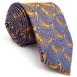 (sirrakusu and Wing) Shlax & Wing Golden General Dimensions Ties Men's Paisley Pattern Wedding Brand New -