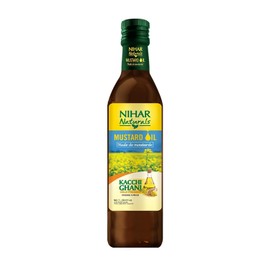 Nihar Naturals Kacchi Ghani Mustard Oil| Cold Pressed| 100% Pure Mustard Oil| For Skin, Hair Care & Body Massage| Enriched with Omega 3 & Natural Anti-Oxidants| 33.8 Fl.oz.