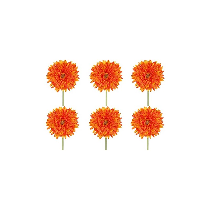 Gasper Set of 6 Artificial Gerbera Orange Height 60 cm