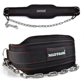 MAXRANK Dip belt With 37-40" Chain, 550lbs - 650lbs Weight Capacity, Weightlifting Belt for Dips and Pullups