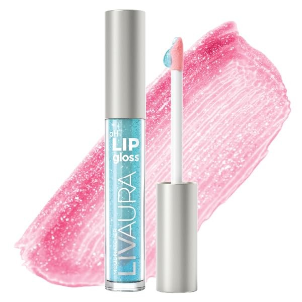 LIVAURA Shimmer Lip Gloss pH Activated, Glitter Lip Gloss for