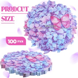 Set of 100 Floral Place Mats Spring Paper Placemats Disposable for Dining Table Parties Wedding Kitchen Bridal Shower, 13 x 13 Inch (Hydrangea)