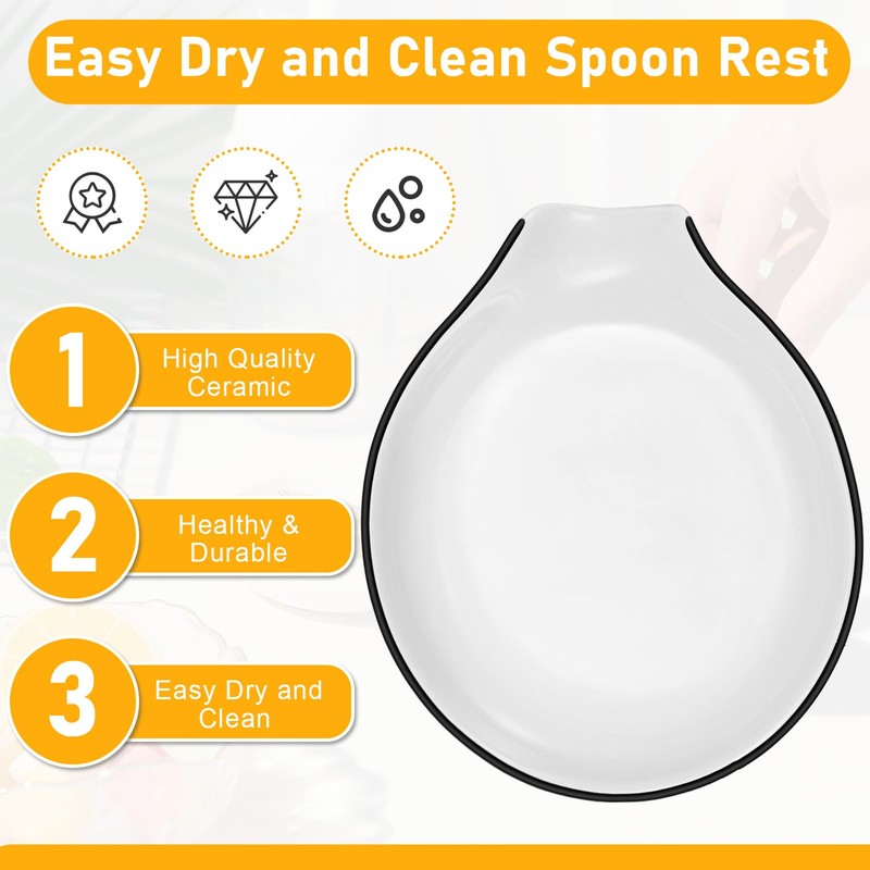 Irenare 8 Pcs Ceramic Spoon Rest for Stove Top 3.74