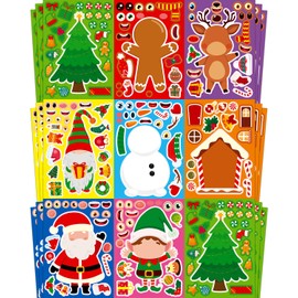 SmilinFit Christmas Stickers - Toddlers Stocking Stuffers for Kids, DIY Christmas Crafts for Kids, Christmas Party Favors Supplies, Christmas Gifts Activity Games Classroom Decorations