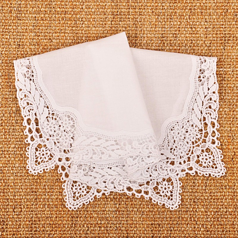 Milesky - Pañuelo de boda blanco de algodón puro, suave