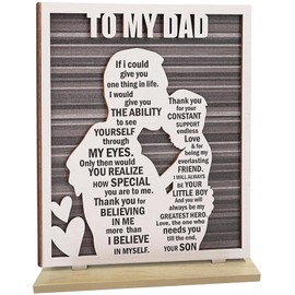 Hiagkmet Birthday Gifts for Dad from Son, Father's Day, Christmas, Rustic Dad and Son Hug Wood Sign，Daddy Gifts Ideas,Best Dad Ever