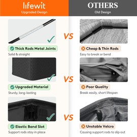 Lifewit 65L 2 Pack Slim Laundry Hamper, Narrow Laundry Basket with Handles, Collapsible Thin Dirty Clothes Hampers for Laundry, Foldable Laundry Bin for Bathroom Dorm Bedroom, Black