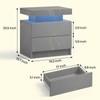 Bingoday Nightstand Set of 2 LED Nightstand with 2 Drawers,