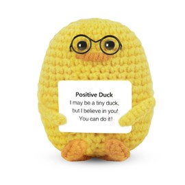 ddLUCK Funny Easter Basket Essentials Stuffers, Mom Gifts, Mini Positive Crochet Duck Decor, Appreciation Gift for Women Men Grandma Friends Teacher Coworker Employee Boss