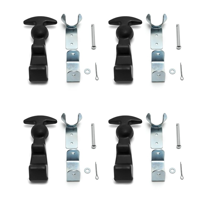QWORK 4 Packs Rubber Hood Catch Flexible T-Handle Hasp Rubber