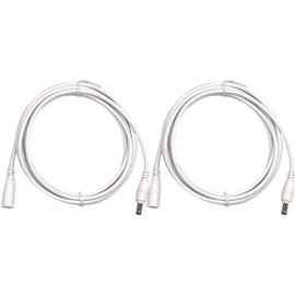 LETONDA DC Power Extension Cable, 12V CCTV Security Camera Cord, 5.5mm x 2.1mm Connector, White (2, 6.6 ft)