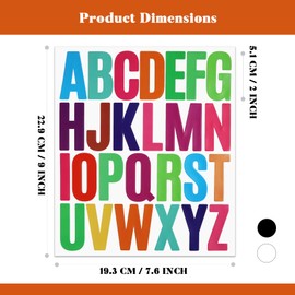 BINLINHONGO 490 2 Inch Alphabet Stickers, Self-Adhesive Waterproof Vinyl Letters Sticker Decals for Doors, Mailboxes, Scrapbooks, Home Decors - 12 Sheets Multi