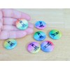 10 pc Pinback Buttons, Mixed Color Guillotine 1" Round (new